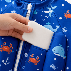 FloatBuds – Bañador Flotador para Niños con 4 Flotadores Extraíbles · Protección Solar UPF50+ y Gorro a Juego · 1-6 años